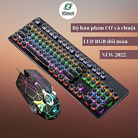 Mua Bộ Chuột Và Bàn Phím CƠ XSmart Gaming LED Nhiều Màu Cho Máy Tính Laptop PC T907+V8 Tia Sét Cao Cấp - Hàng Chính Hãng