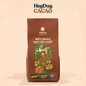 Bột cacao nguyên chất 100% Việt Nam - Dòng Balanced phổ thông túi 200g -  Chuyên dùng làm bánh, pha chế cho quán cà phê - Heyday Cacao