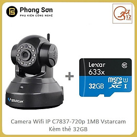 Mua Camera wifi ip C7837 Vstarcam HD720 (màu đen+trắng ) - Hàng Chính hãng