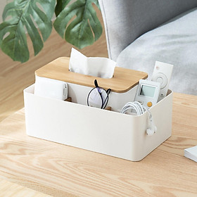 Hộp khăn giấy để bàn nhiều ngăn living room multifunctional tissue box