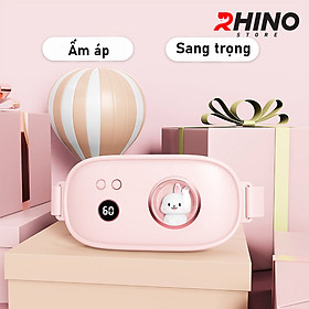 Máy massage làm ấm bụng, giảm đau bụng đau lưng cho bạn gái đến kỳ Rhino W401 Đai đeo chườm nóng giảm đau bụng kinh nguyệt - Hàng chính hãng