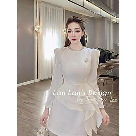 Đầm Nữ Ôm Eo Dáng Xòe Tầng Chất Nhung Cứng thiết kế tinh tế gợi cảm tự tin khoe dáng mẫu mới KDS329 BKIM