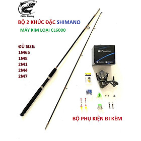 Bộ Cần 2 Khúc Đặc, Máy Câu CL6000 Và Bộ Phụ Kiện Giá Rẻ - Bộ 2M1  Máy CL6000