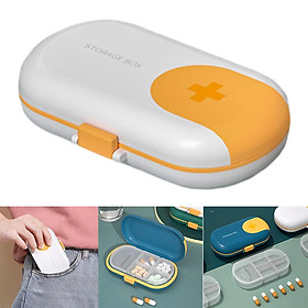 Hình ảnh sách Portable Medicine Storage Box with Pill Cutter ABS Disassemble Pill Organizer Container Splitter for Travel Capsule Vacation Elders Adults
