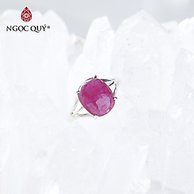 Nhẫn bạc nữ đá Ruby mệnh hỏa, thổ - Ngọc Quý Gemstones