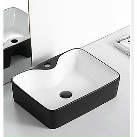 Mua Lavabo vuông để bàn đen trắng