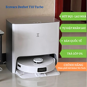 Robot hút bụi lau nhà tự giặt giẻ thông minh Ecovacs Deebot T10 Turbo bản quốc tế - Hàng chính hãng