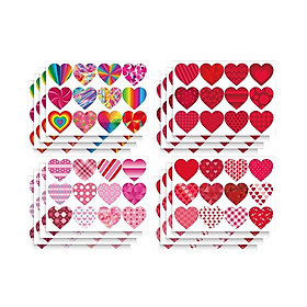 192Pcs Decorative Heart Shaped Stickers for New Year Anniversary Wedding