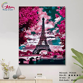 Tranh tô màu theo số Tháp Eiffel PC4164