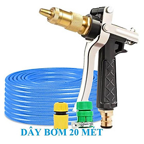 Vòi Xịt Rửa Xe️ Bộ dây vòi xịt nước rửa xe, tưới cây , tăng áp 3 lần, loại 20m 206319 cút sập, + đai