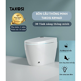 Mua Bồn cầu thông minh xịt nước tự động đa chức năng TAKOSI K8946D dùng gia đình  khách sạn-hàng chính hãng bảo hành 10 năm
