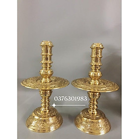 Mua Cặp chân nến chân đèn thờ bằng đồng vàng nguyên chất