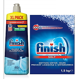 Combo Muối rửa bát finish 1.5kg+Nước làm bóng finish800ml dùng cho Máy rửa bát