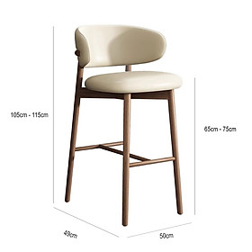Mua Ghế bar gỗ bọc nệm pvc CB LEO-75P Nội thất Capta Ghế quầy đảo bếp gỗ ash hiện đại cao 75cm nệm pvc cao cấp tại tp hcm