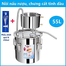 Mua Nồi chưng cất tinh dầu Inox 55L (tặng kèm máy bơm mini) Nồi nấu rươu đa năng  nồi hấp xôi 41cm  nồi luộc gà hầm canh