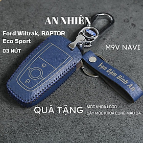 Bao da dành cho chìa khóa Ford Raptor, Bao da dành cho chìa khóa ô tô Ford Eco Sport, Ford Wild Track,Da bò thật, Khâu thủ công 9