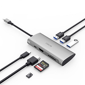 Dây cáp sạc nhanh 60W đa năng 4 in 1 USB C + USB A ra jack Type C + Light hiệu WIWU PT06 (Chuẩn PD 3.0 và QC 4.0, chip sạc thông minh, truyền tải dữ liệu cao 480Mbps) - Hàng nhập khẩu