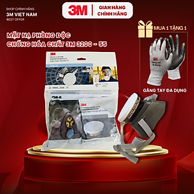 Bộ Mặt Nạ phòng độc 3M 3200- 55  Sử Dụng 1 Phin Lọc. Chống hóa chất , hơi , khí độc trong khi sơn, phun thuốc nông nghiệp,...