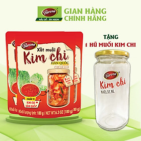 Xốt Muối Kim Chi Hàn Quốc Barona 180g, Combo 3 gói Tặng 1 Hũ Thủy Tinh Cao Cấp (1 lít)