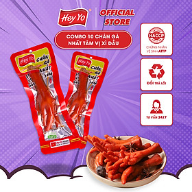 Combo 10 Chân Gà cay Hey Yo Nhất Tâm xì dầu 40g, chân gà ủ vị hàng Việt Nam thơm ngon chất lượng