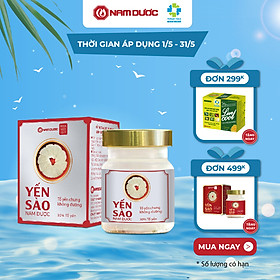 Yến sào Nam Dược cao cấp tổ yến chưng không đường 70ml bồi bổ sức khỏe, dùng được cho người giảm cân, ăn kiêng, béo phì.