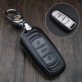 Cheda Pinjili Key Bag New Emgrand Leather Key Set Bo Yue Dihao GS Vision SUV X1 Emgrand GL Borui EV Panda King Kong Car Keychain Smart Three Button Black
