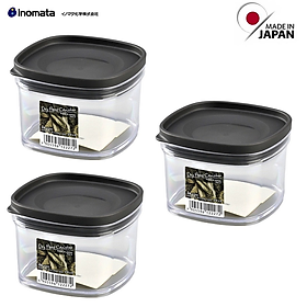 Combo 03 Hộp nhựa chứa đựng, bảo quản thực phẩm khô cao cấp Inomata Canister - Made in Japan
