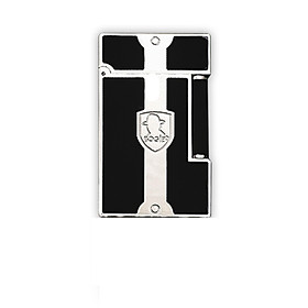 Mua Hộp Quẹt Bật Lửa Ga Đá D76T Sơn Mài Đen Viền Trắng Cao Cấp