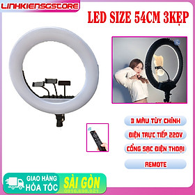 Mua ĐÈN LED RING 54CM KHÔNG CHÂN LIVESTREAM LIVE MAKEUP SIZE LỚN NHẤT