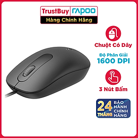 Chuột Máy Tính Có Dây RAPOO N120 - Hàng Chính Hãng