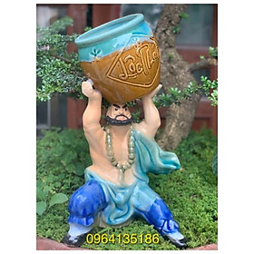Mua Tượng la hán nâng bình trồng cây h42cm gốm sứ Bát Tràng