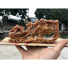Mua Tượng phật di lặc kéo bao tiền bằng gỗ huyết long kt ngang 20×8×6cm