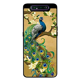 Ốp Lưng Dành Cho Samsung A80 mẫu Chim Công Hoa Xanh - Hàng Chính Hãng