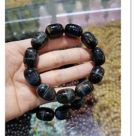 Vòng tay đá mắt chim ưng xanh 14 ly hợp mệnh thủy - mộc