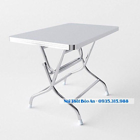 Mua Bàn chữ nhật inox 304 rộng 0 7m dài 1m2 chân cao Bảo An