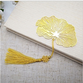 Bookmark đánh dấu trang sách lá sen vàng cao cấp quà tặng ý nghĩa BK03