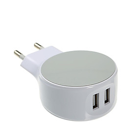 EU Plug 2 Ports USB Charger Wall Adapter EU Adapter 5V 2.1A Replacement for iPhone Samsung Xiaomi