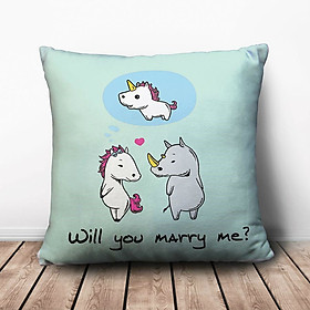 Gối Ôm Vuông Will You Marry Me? GVFU391 (36 x 36 cm)