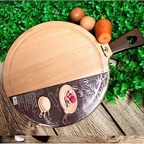 Mua THỚT GỖ BEECH TRÒN CAO CẤP có tay cầm Kt 24cx34cm. Dụng cụ nhà bếp được Kiểm nghiệm và chứg nhận bởi VSATTP AN TOÀN