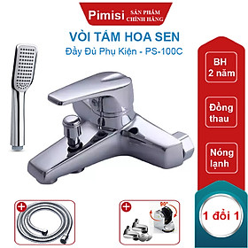 Mua Vòi hoa sen tắm nóng lạnh Pimisi P-100S đồng mạ Crom đầy đủ phụ kiện | Hàng chính hãng