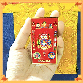 Thẻ phù Văn Thù Cửu Cung Bát Quái bằng đồng