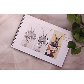 Sổ tay vẽ màu nước - 225gsm - Khổ A4 - Vân ngang Cold Press - 30 tờ