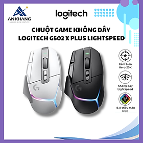 Chuột game không dây logitech g502 x plus lightspeed – switch lightforce hybrid, rgb lightsync, cảm biến hero 25k, windows/mac os -hàng chính hãng