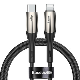 Cáp sạc Baseus Horizontal Data Cable Type-C to iP PD 18W 1m Black CATLSP-01 - Hàng chính hãng