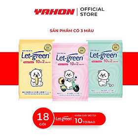 Combo 18 Gói Khăn Giấy Bỏ Túi LET-GRREN 10 Tờ/Gói