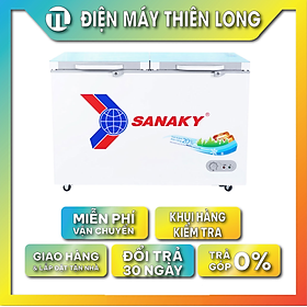 TỦ ĐÔNG SANAKY 280 LÍT VH-3699A2KD ĐỒNG (R600A) (KÍNH CƯỜNG LỰC) - HÀNG CHÍNH HÃNG