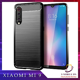 Ốp lưng cho Xiaomi Mi 9 dẻo Carbon phay xước chống sốc chống vân tay