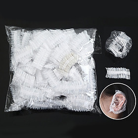 Disposable Salon Transparent Ear Cover Ear Protection Hair Dye Protect Cap 100Pcs