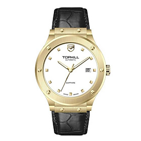 ĐỒNG HỒ TOPHILL TA053G.SB2252 Đồng hồ nam, dây da, máy automatic chống nước 5ATM