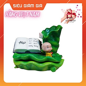 TƯỢNG CHÚ TIỂU LÁ SEN CẮM BÚT NGHIÊN MỰC